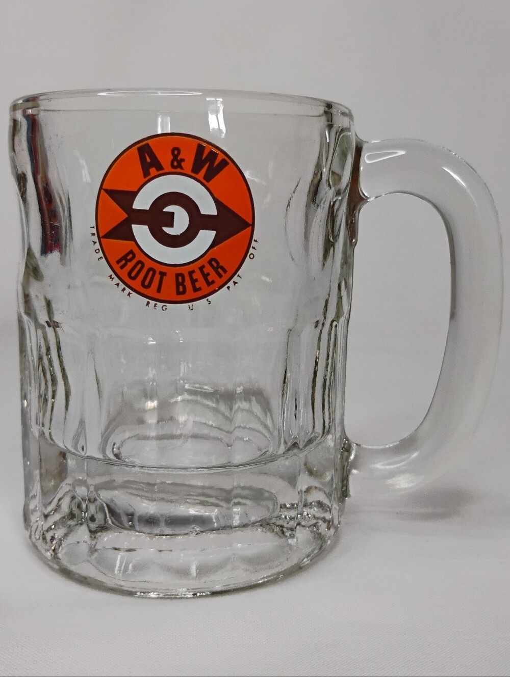 Vintage Glass A&W Root Beer Mug Retro Collectible Bar Cup Arrow Bullseye Logo